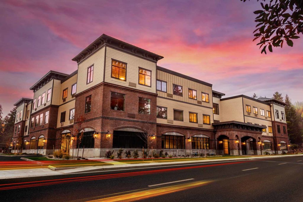 Entrance to Cedar Creek, a community for memory care in Edmonds, WA